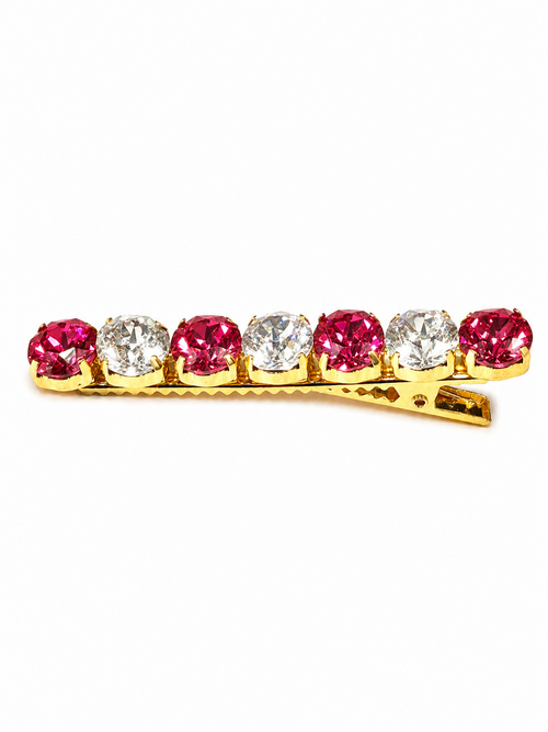 Crimson Pearl Crystal Hair Clip