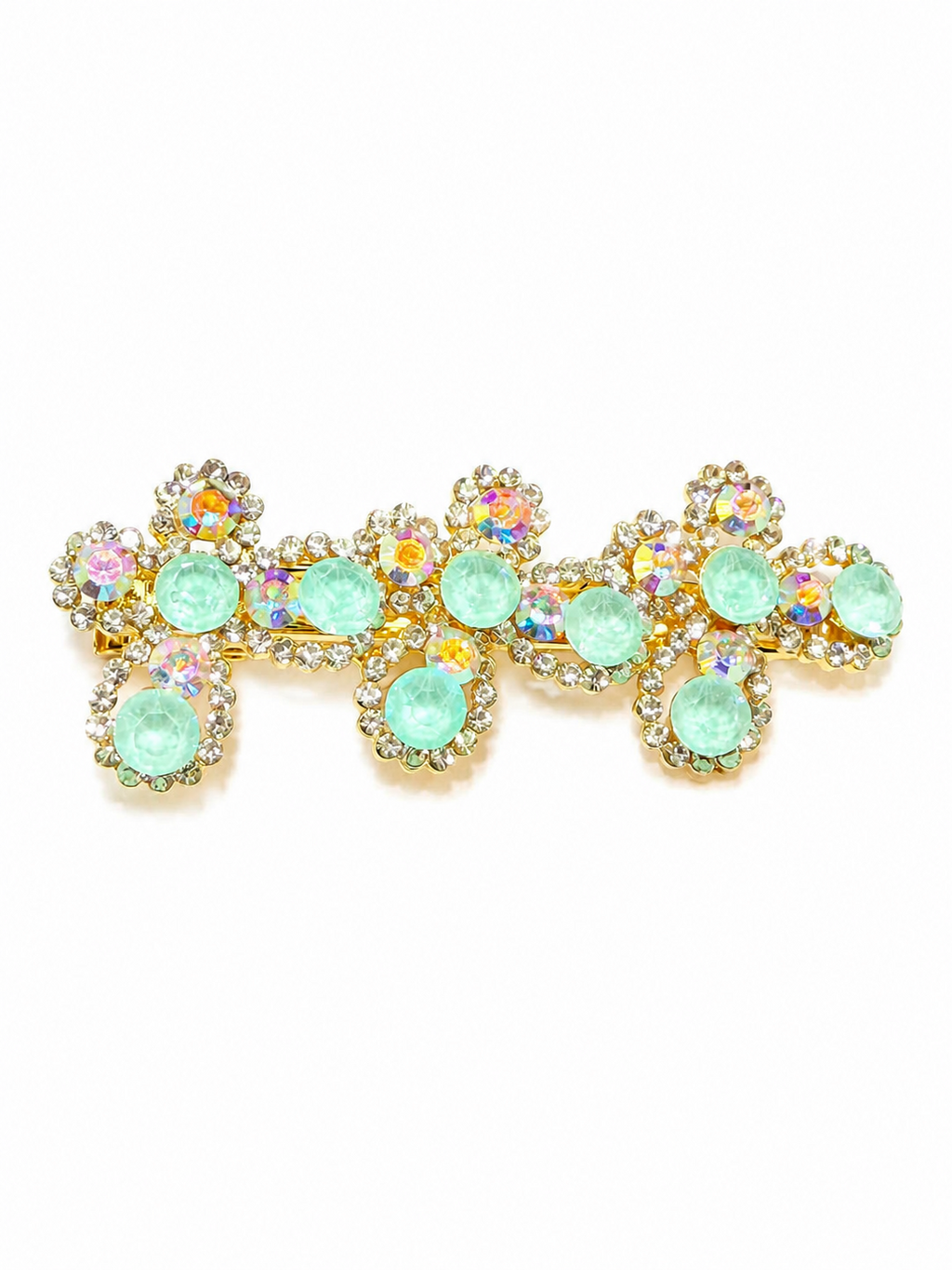 Mint Butterfly Crystal Hair Clip