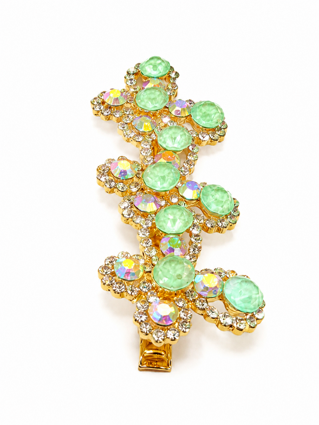 Mint Butterfly Crystal Hair Clip