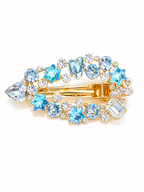 Freya Blue Crystal Leaf Hair Clip