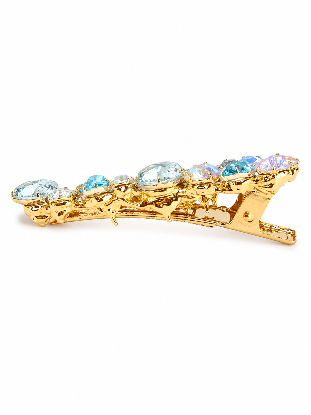 Freya Blue Crystal Leaf Hair Clip