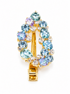 Freya Blue Crystal Leaf Hair Clip