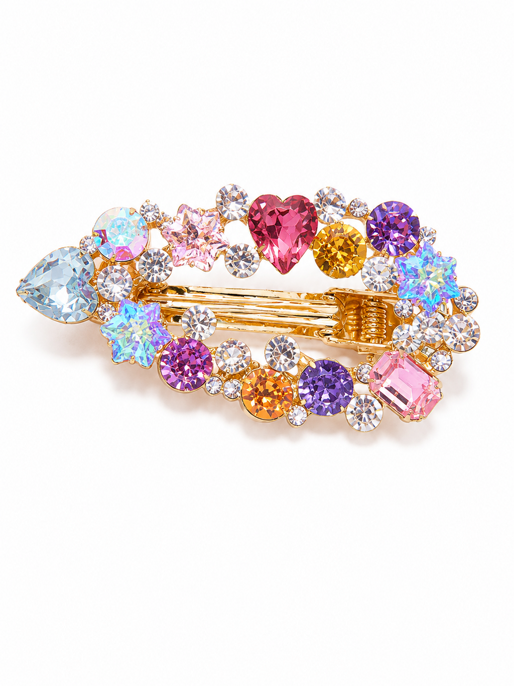 Freya Rainbow Crystal Leaf Hair Clip