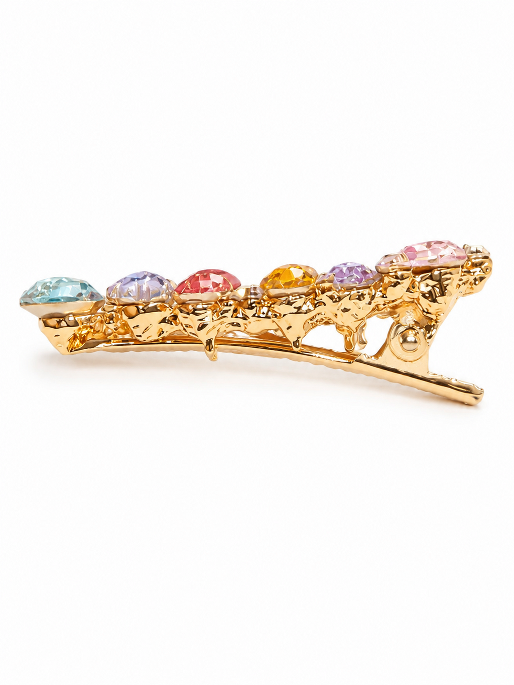 Freya Rainbow Crystal Leaf Hair Clip