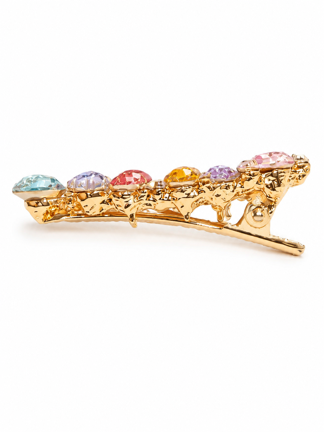 Freya Rainbow Crystal Leaf Hair Clip