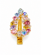 Freya Rainbow Crystal Leaf Hair Clip