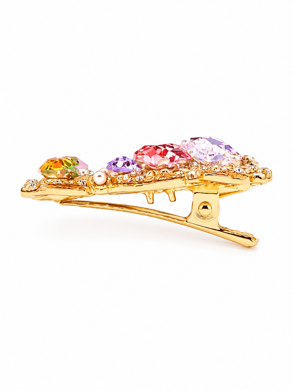 Rainbow Puppy Crystal Hair Clip