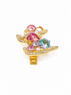 Rainbow Puppy Crystal Hair Clip