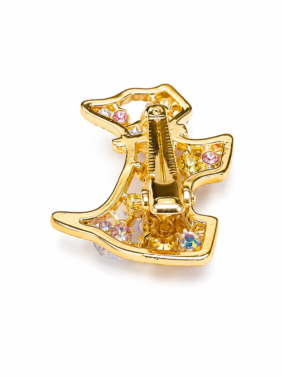 Rainbow Puppy Crystal Hair Clip