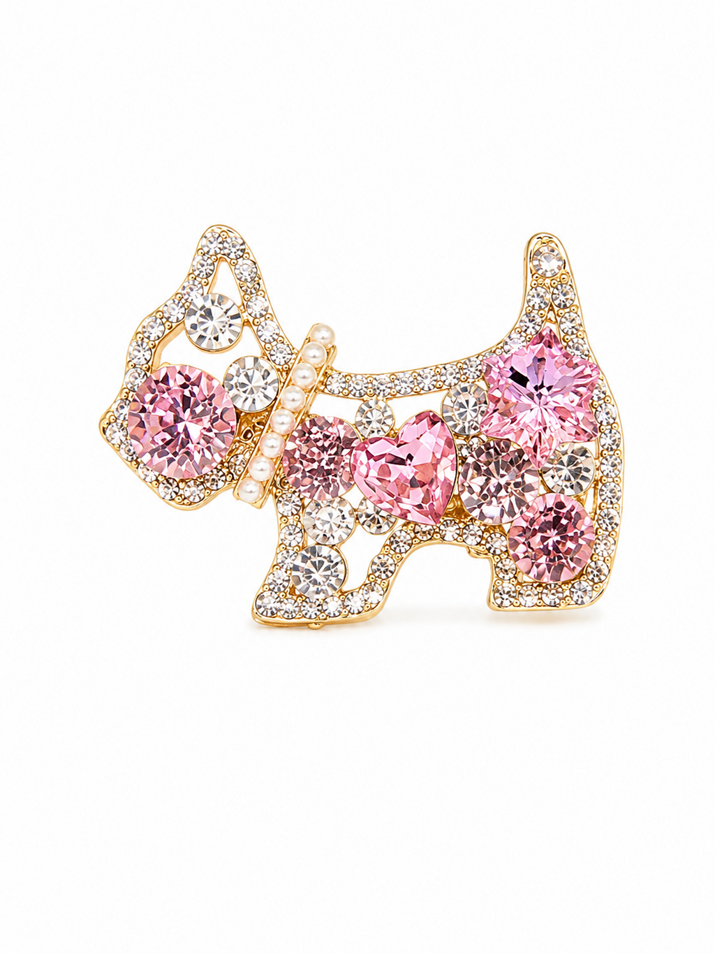 Pink Puppy Crystal Hair Clip