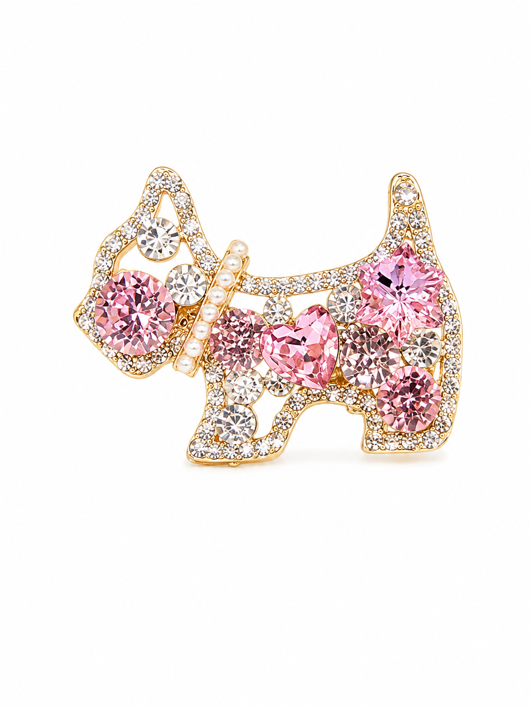 Pink Puppy Crystal Hair Clip
