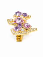 Purple Puppy Crystal Hair Clip