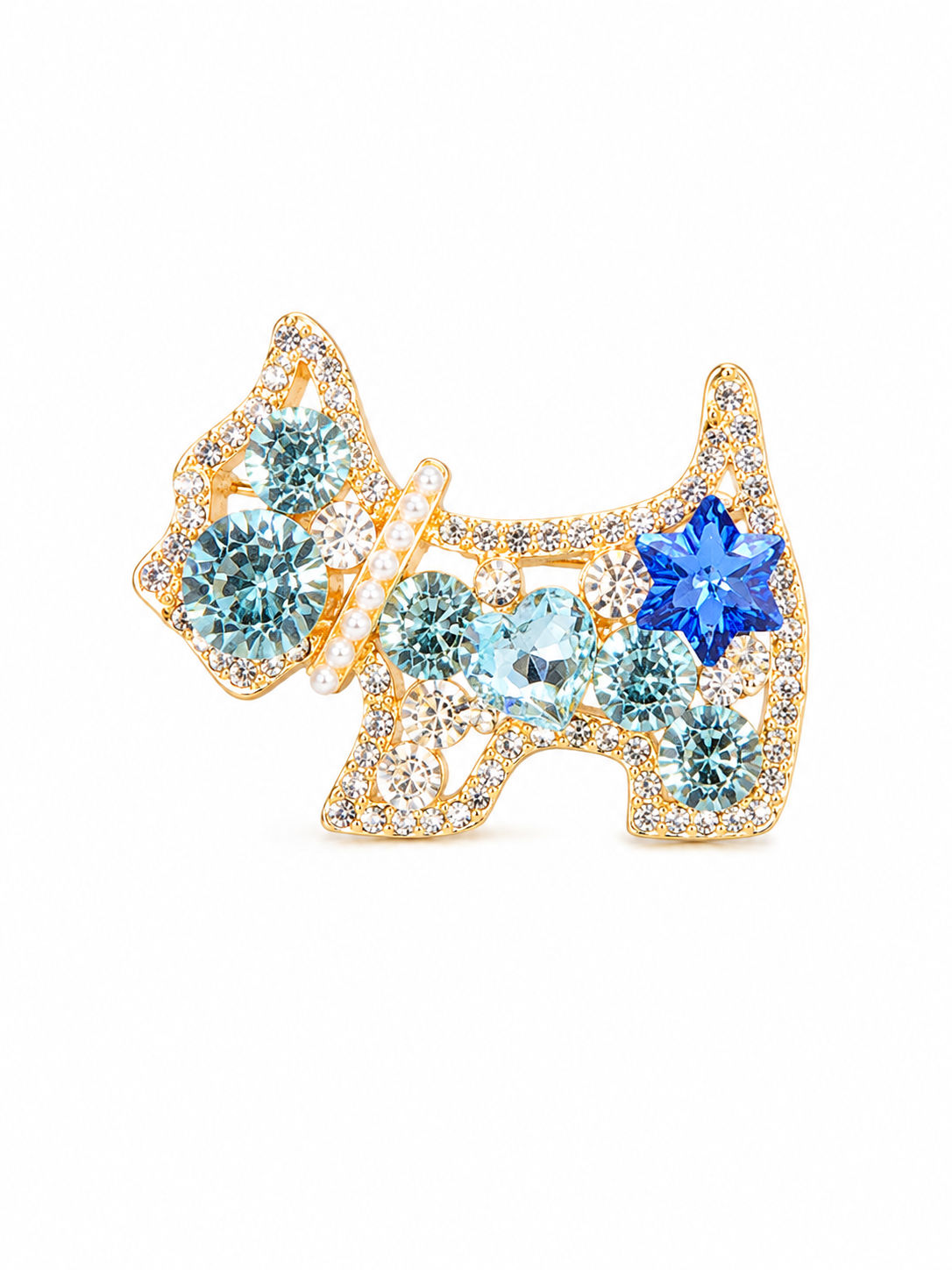 Blue Puppy Crystal Hair Clip