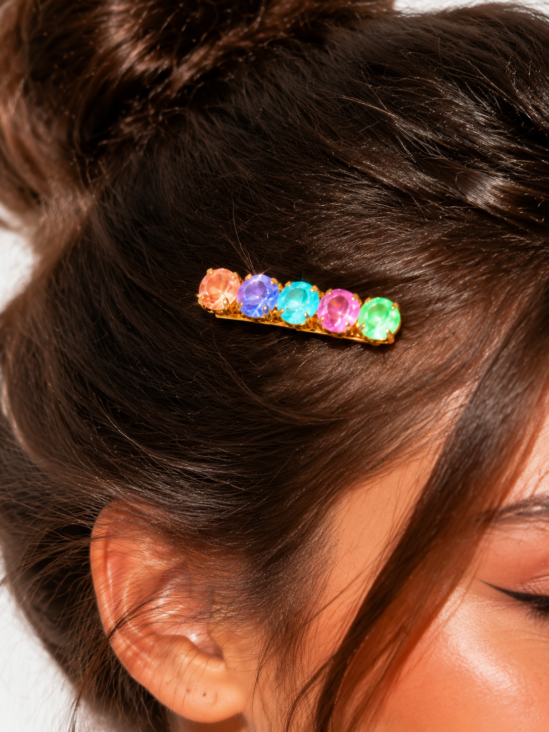 Five-Color Hearts & Arrows CZ Hair Clip