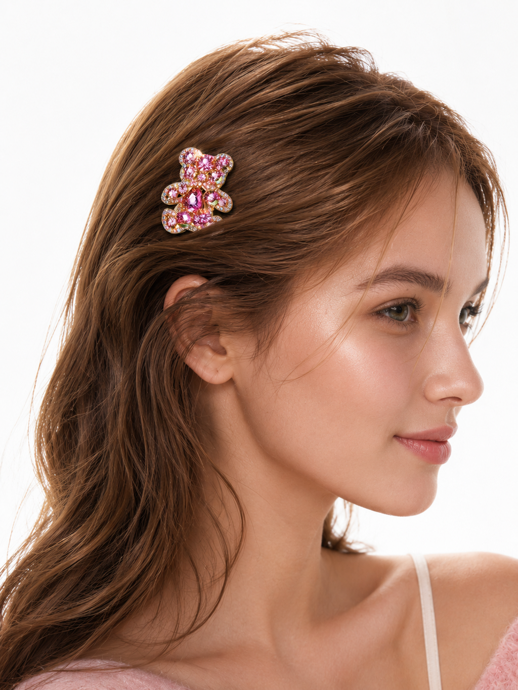 Dreamy Teddy Crystal Hair Clip