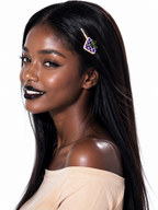 Purple Berry Crystal Hair Clip