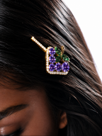 Purple Berry Crystal Hair Clip