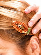 Sparkling Carrot Rhinestone Hair Clip