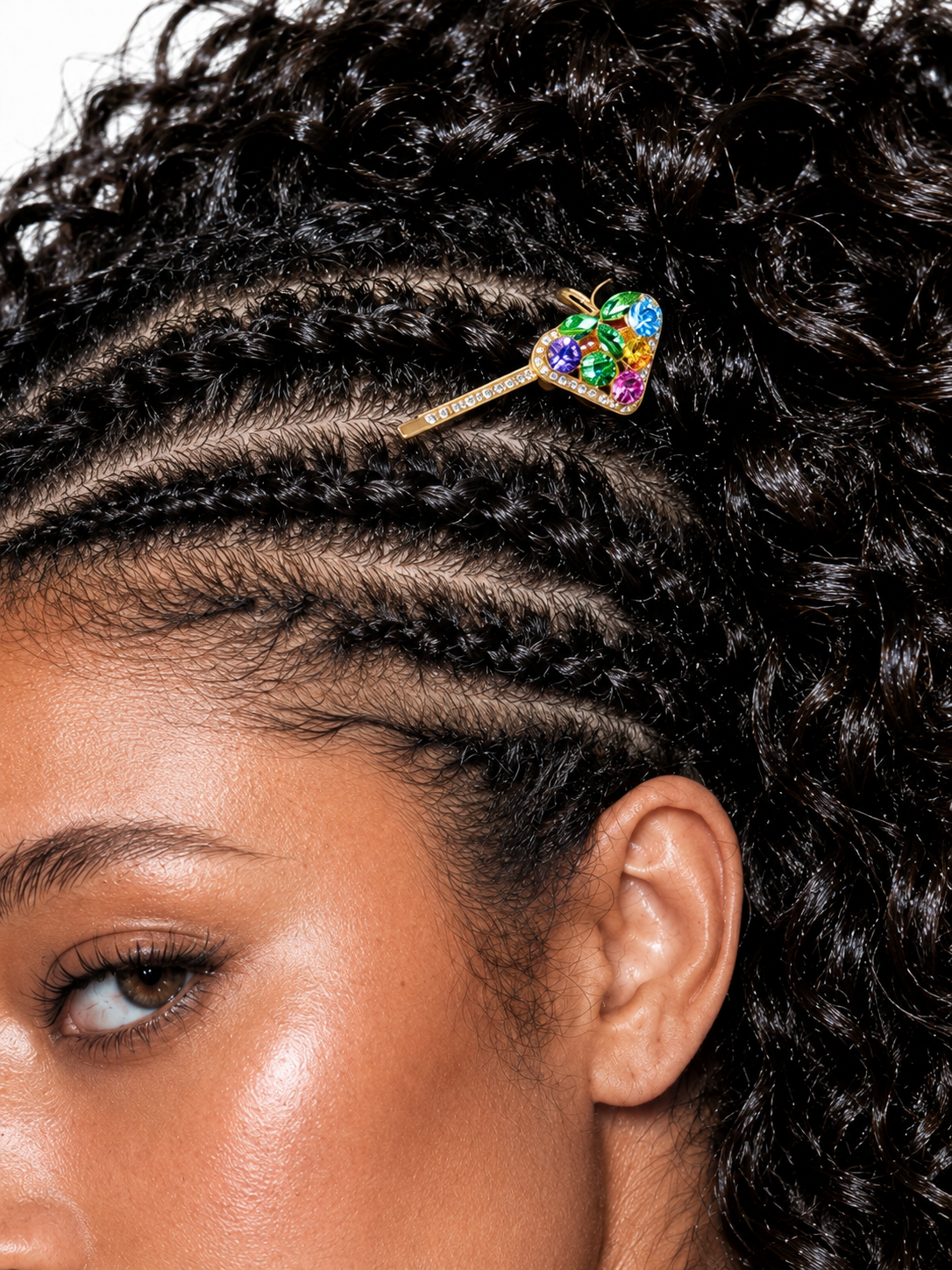 Rainbow Berry Crystal Hair Clip