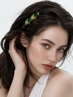 Emerald Bloom Hair Clip
