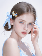 Blue Puppy Crystal Hair Clip