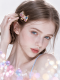 Rainbow Puppy Crystal Hair Clip