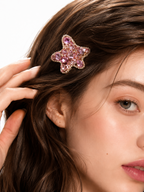 Blush Starfish Rhinestone Hair Clip