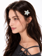 Blue Starfish Rhinestone Hair Clip