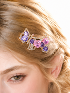 Purple Puppy Crystal Hair Clip