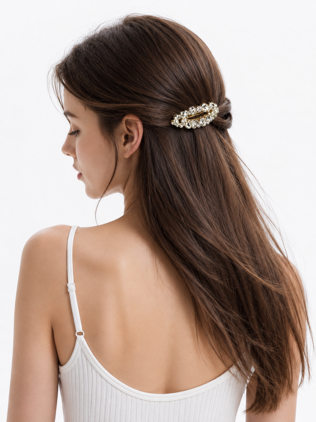 Freya's Leaf Crystal Hair Clip
