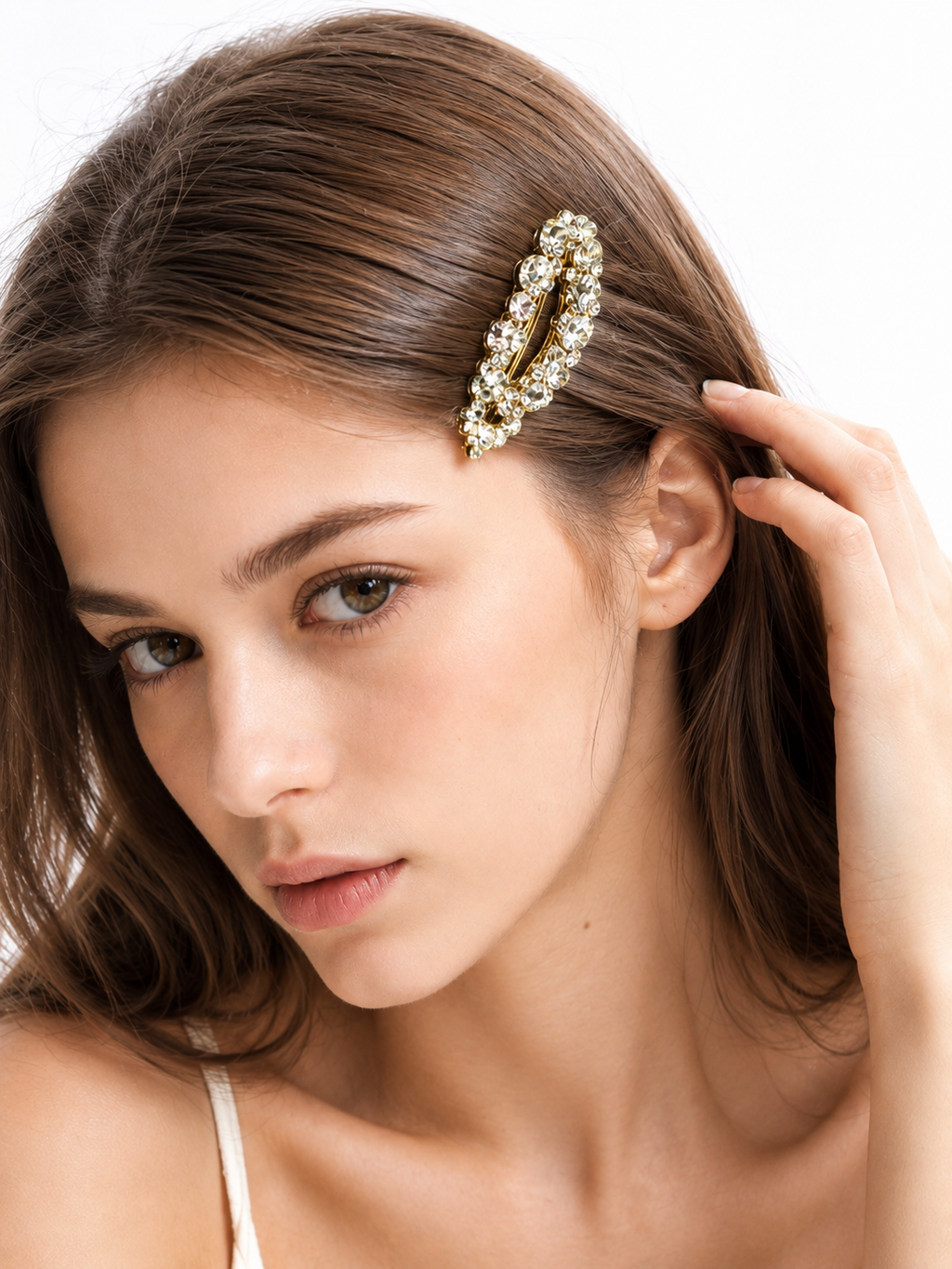 Freya's Leaf Crystal Hair Clip