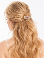 Blush Heartbeat Bow Hair Clip