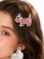 Pink Puppy Crystal Hair Clip