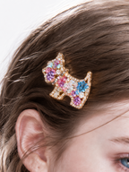 Rainbow Puppy Crystal Hair Clip