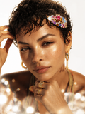 Freya Rainbow Crystal Leaf Hair Clip