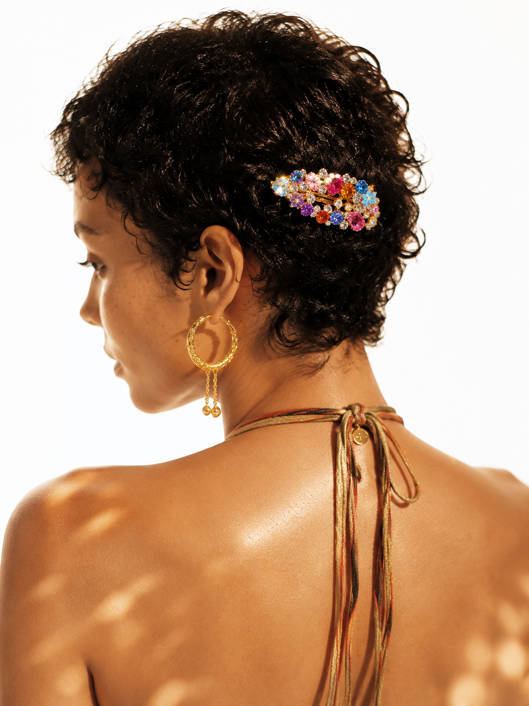 Freya Rainbow Crystal Leaf Hair Clip