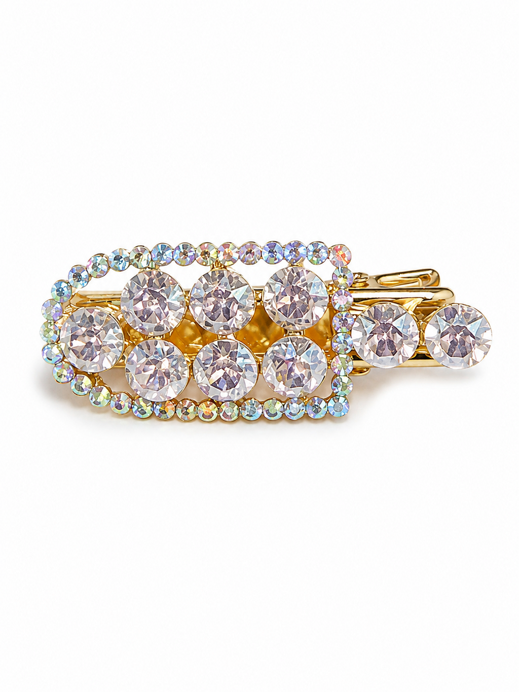 Stardust White & Blush Crystal Hair Clip