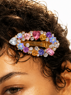 Freya Rainbow Crystal Leaf Hair Clip
