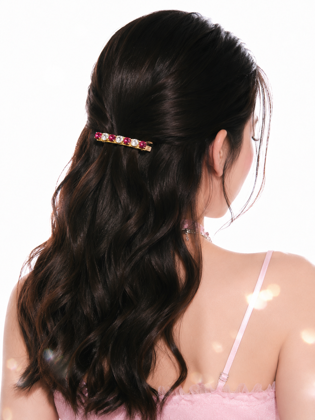 Crimson Pearl Crystal Hair Clip
