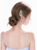 Freya Blue Crystal Leaf Hair Clip