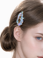 Freya Blue Crystal Leaf Hair Clip