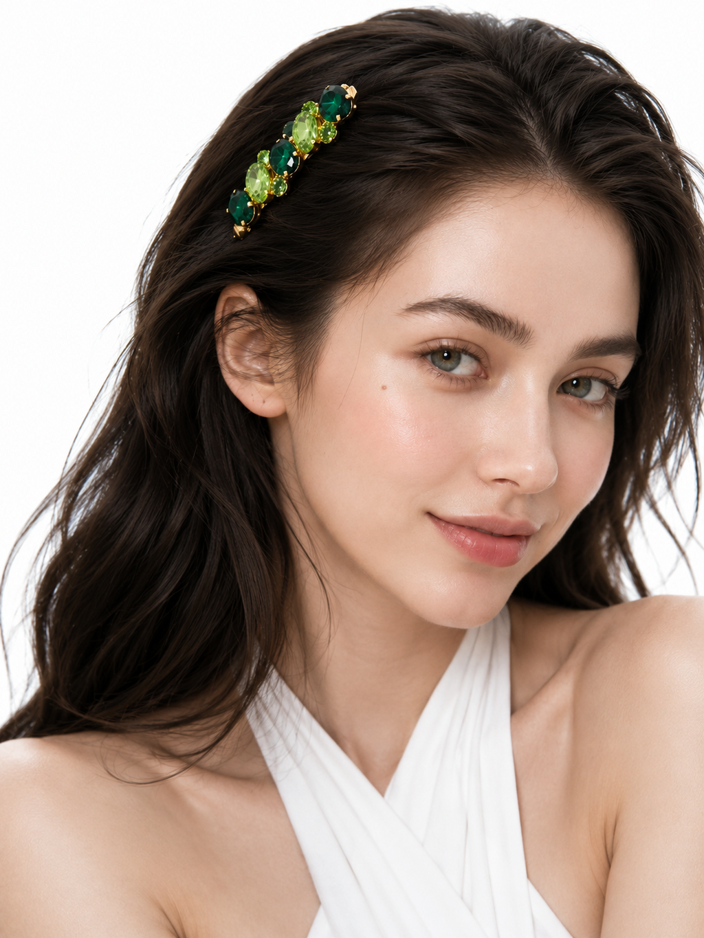 Emerald Bloom Hair Clip
