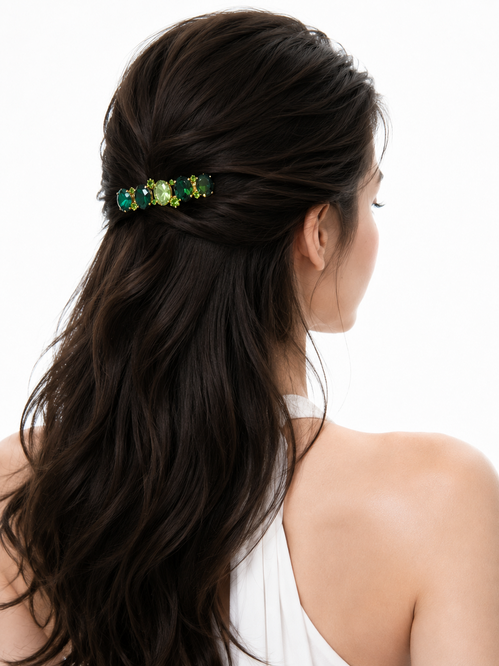 Emerald Bloom Hair Clip