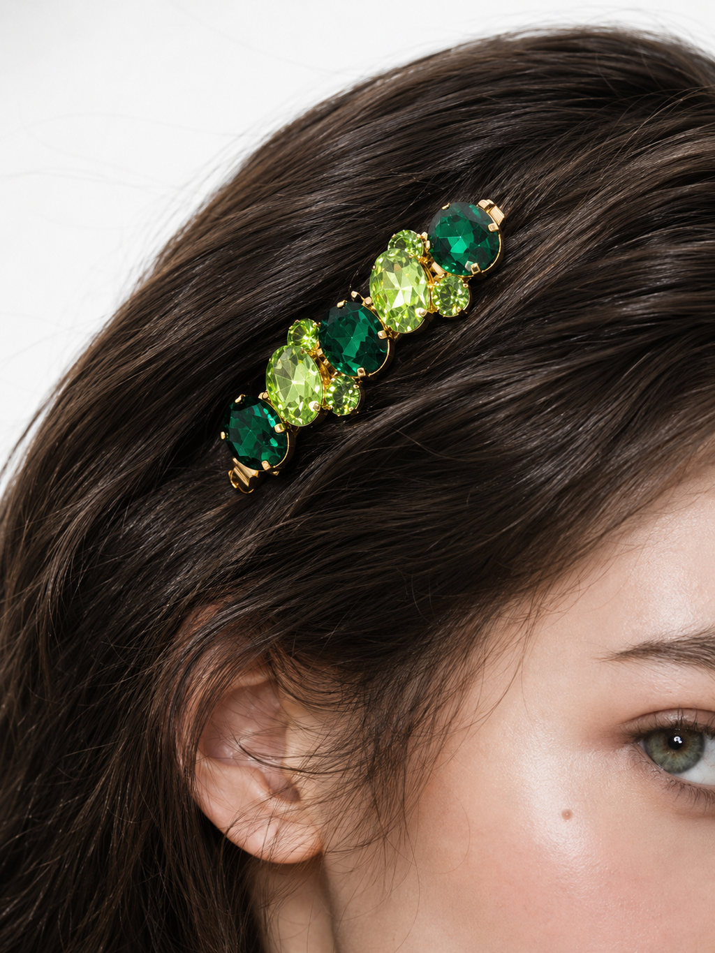 Emerald Bloom Hair Clip