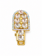 Stardust White & Blush Crystal Hair Clip