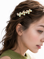 Mint Butterfly Crystal Hair Clip