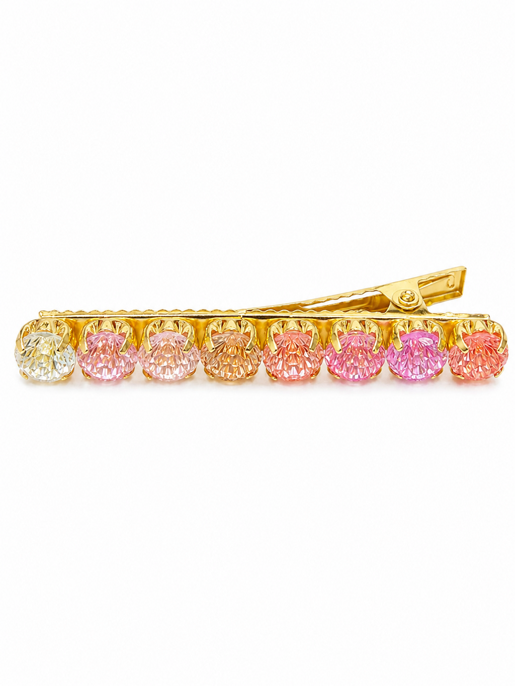 Gradient Pink Firework-Cut CZ Hair Clip