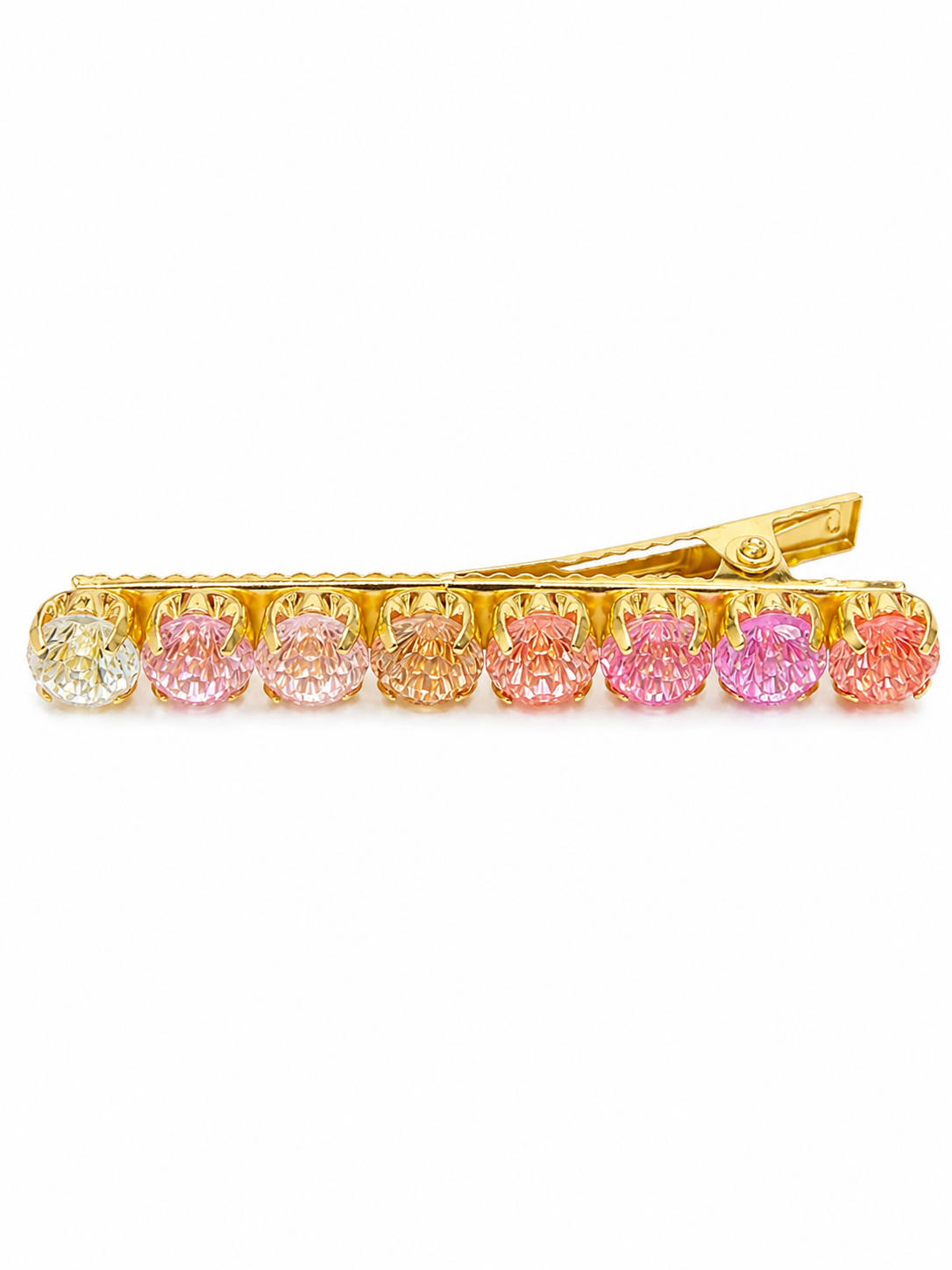 Gradient Pink Firework-Cut CZ Hair Clip