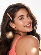 Gradient Pink Firework-Cut CZ Hair Clip