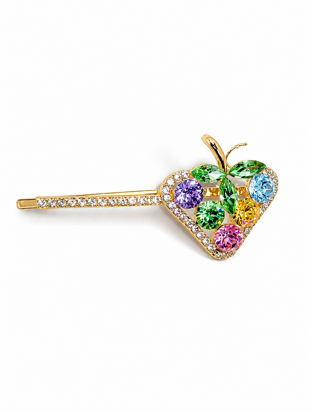 Rainbow Berry Crystal Hair Clip